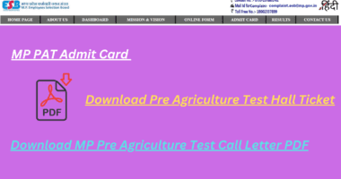 Download MP PAT Admit Card