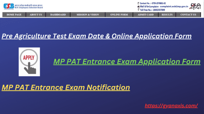 MP PAT Exam Notification online application form