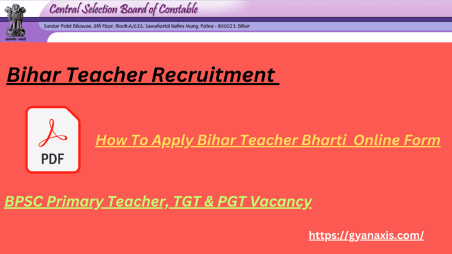 Bihar Teacher Recruitment online application form
