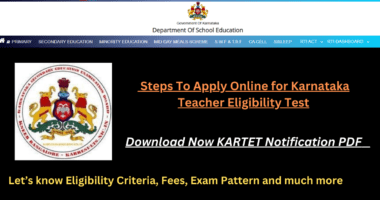 apply online for KARTET Karnataka Teacher Eligibility Test notification